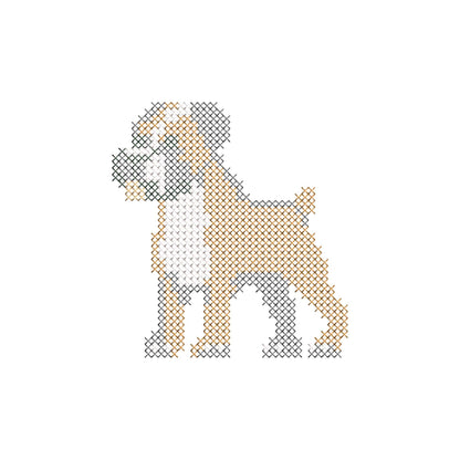 Cross Stitch Boxer Puppy