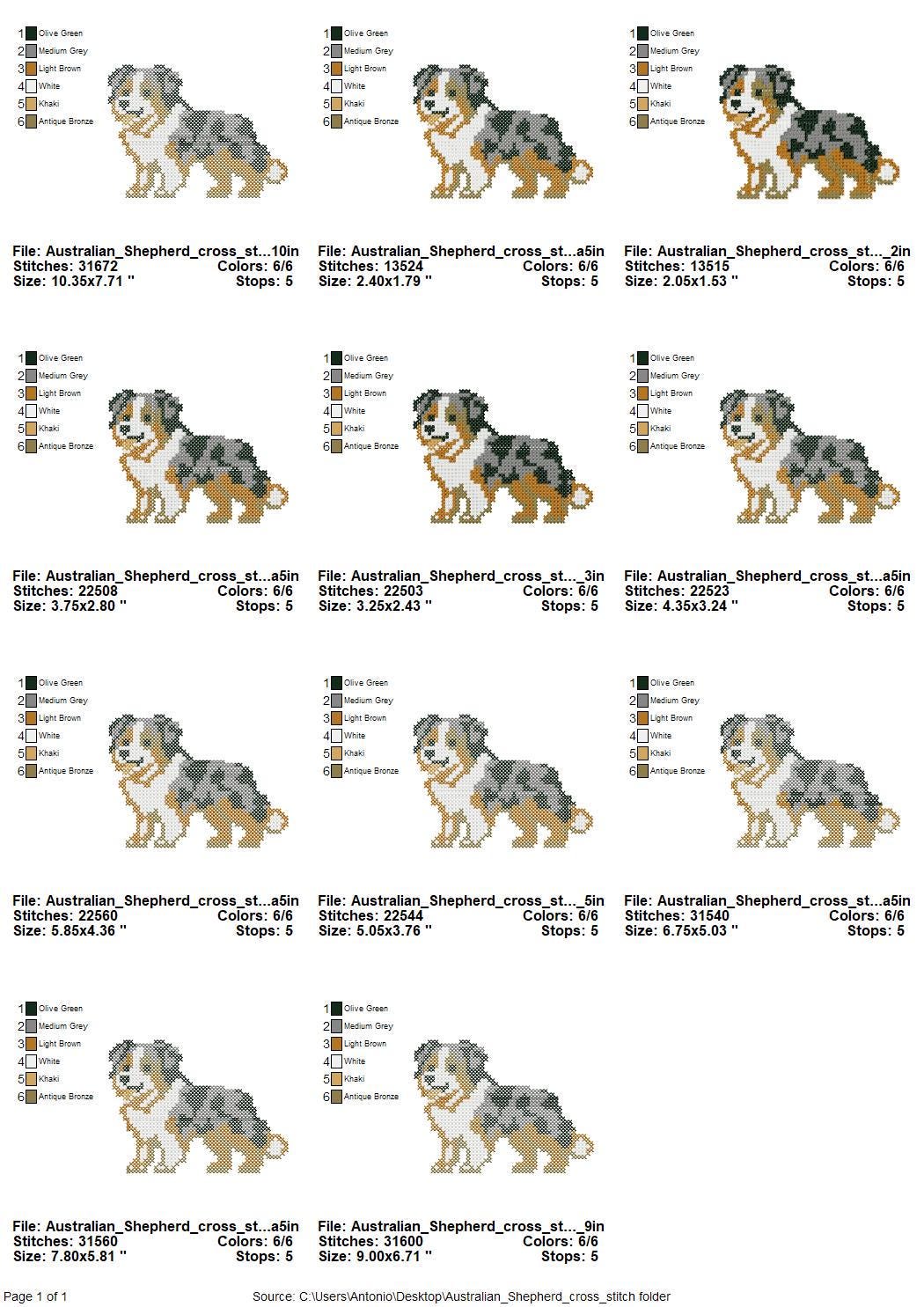 Australian Shepherd a punto croce