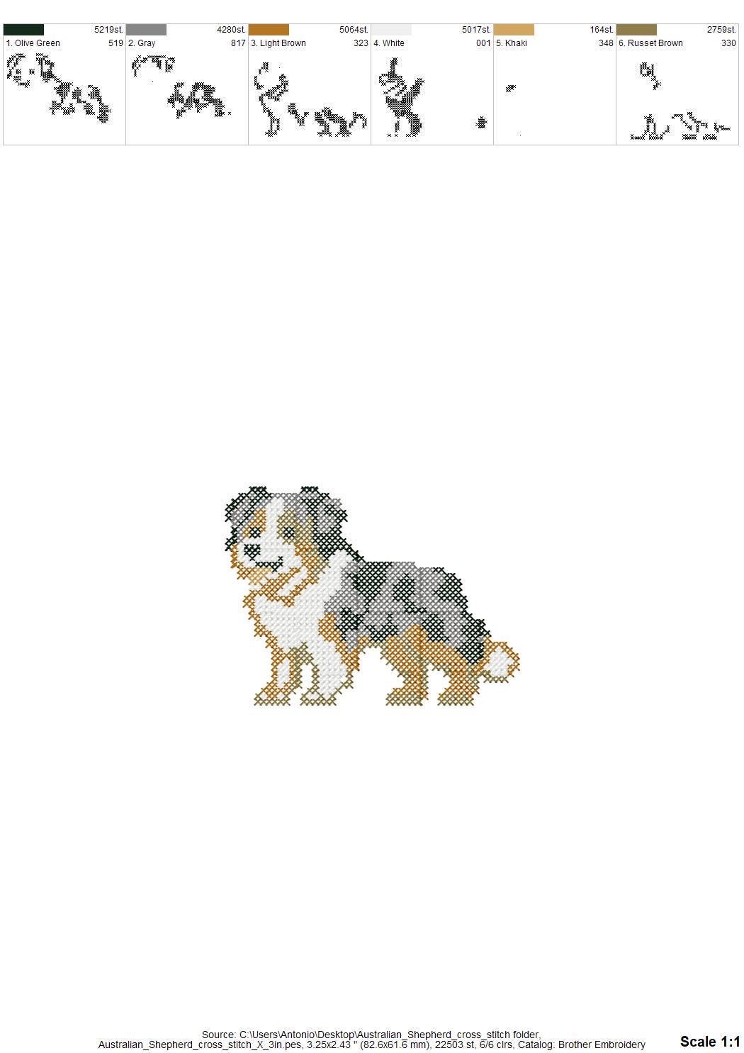 Australian Shepherd a punto croce