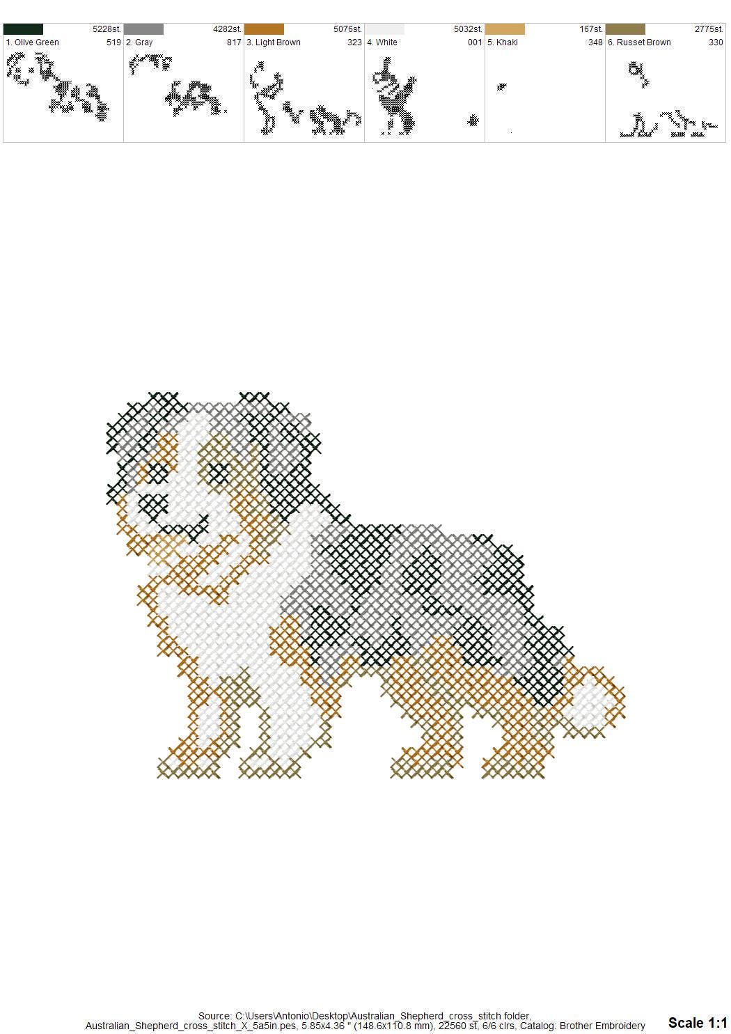 Australian Shepherd a punto croce