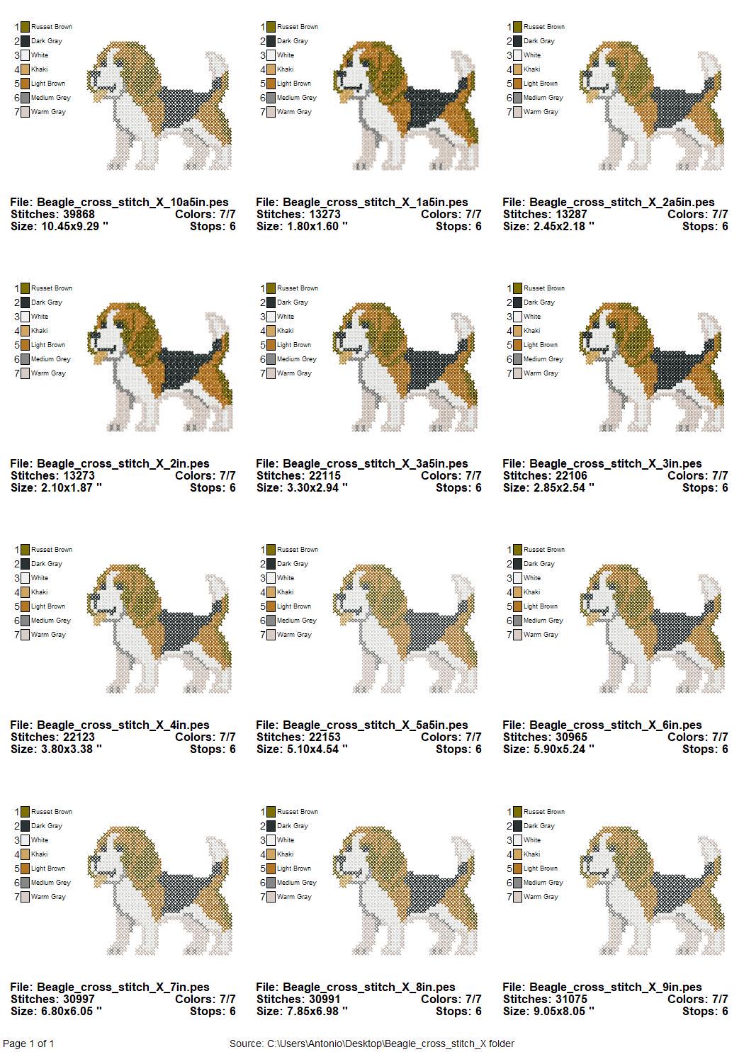 Cross Stitch Beagle