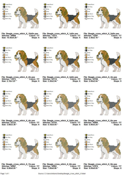 Cross Stitch Beagle