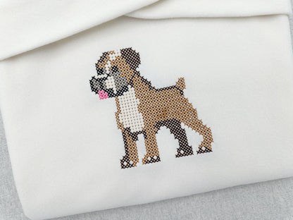 Cross Stitch Boxer Puppy