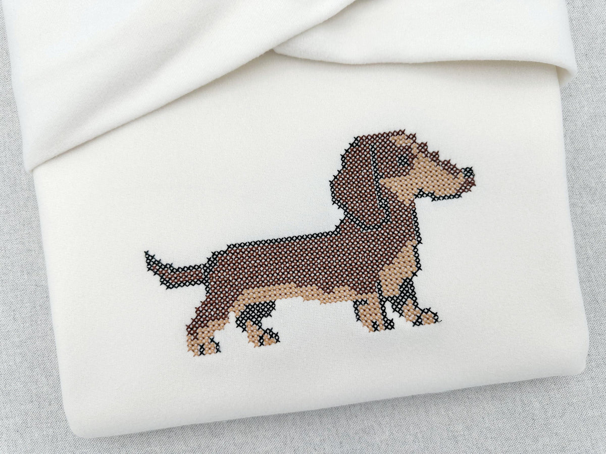 Cross stitch Dachshund Adorable Puppy Wiener Dog machine embroidery design many sizes 2.5 up to 10.5 inches lovely choice for dog lovers