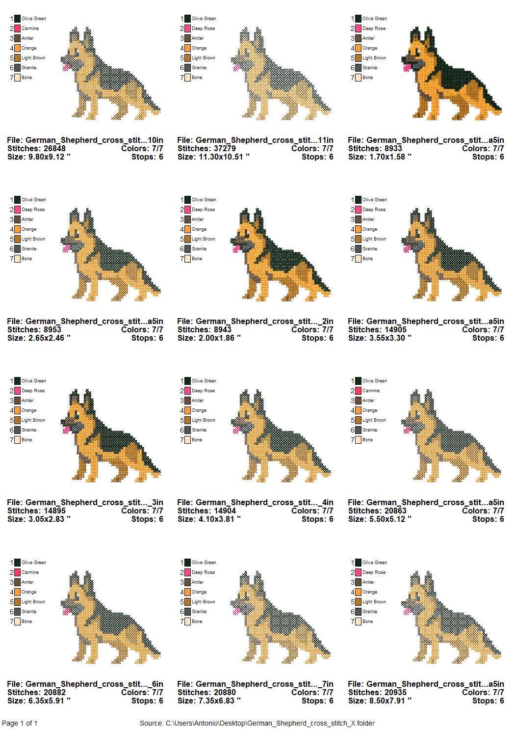 German Shepherd Cross Stitch