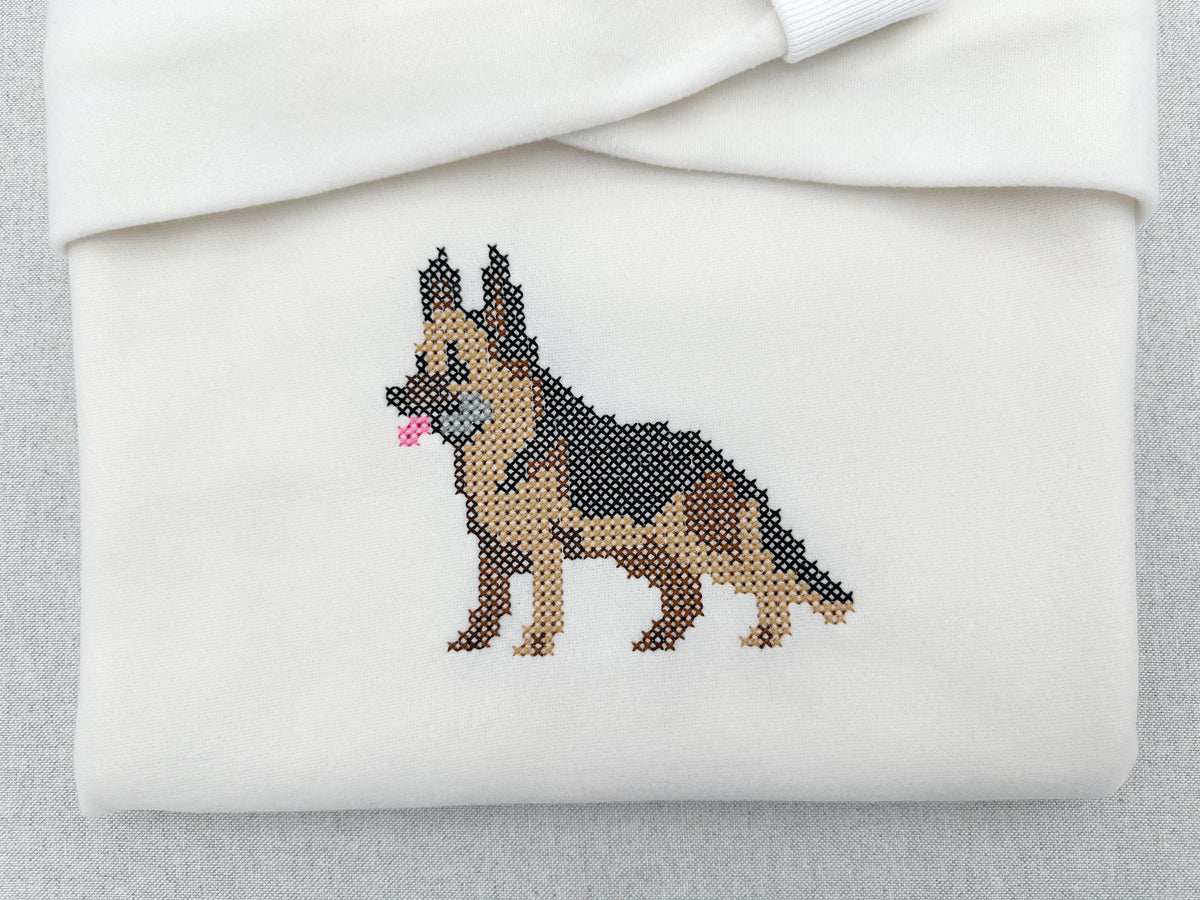Cross stitch German Shepherd Adorable Puppy dog machine embroidery design many sizes 1.5 up to 11 inches lovely choice for dog lovers