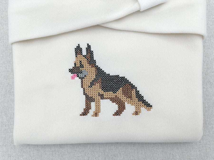 Cross stitch German Shepherd Adorable Puppy dog machine embroidery design many sizes 1.5 up to 11 inches lovely choice for dog lovers
