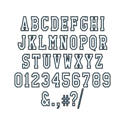 Varsity Top Stitch Applique Font – machine embroidery font by Artapli, photo 7