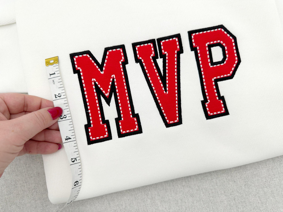 Varsity Top Stitch Applique Font – machine embroidery font by Artapli, photo 4