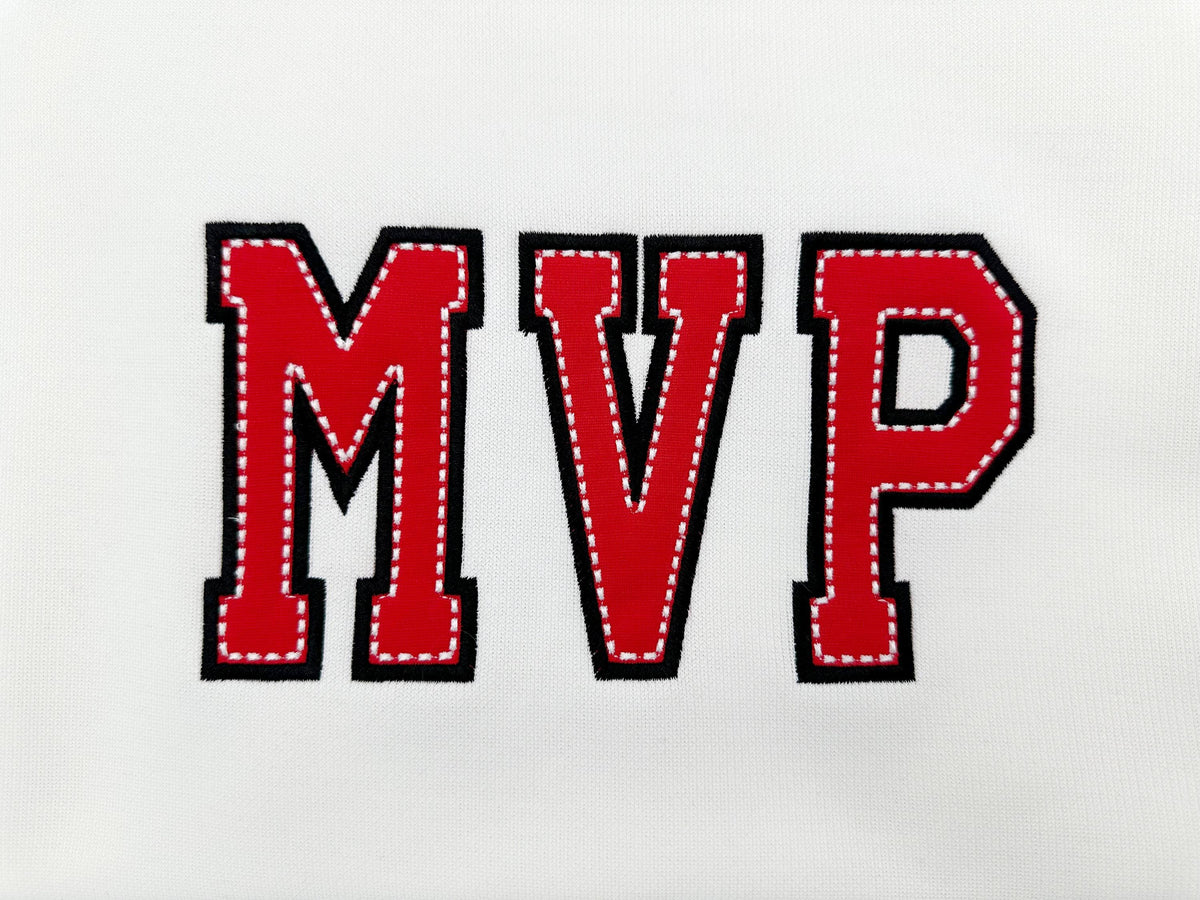 Varsity Top Stitch Applique Font – machine embroidery font by Artapli, photo 6