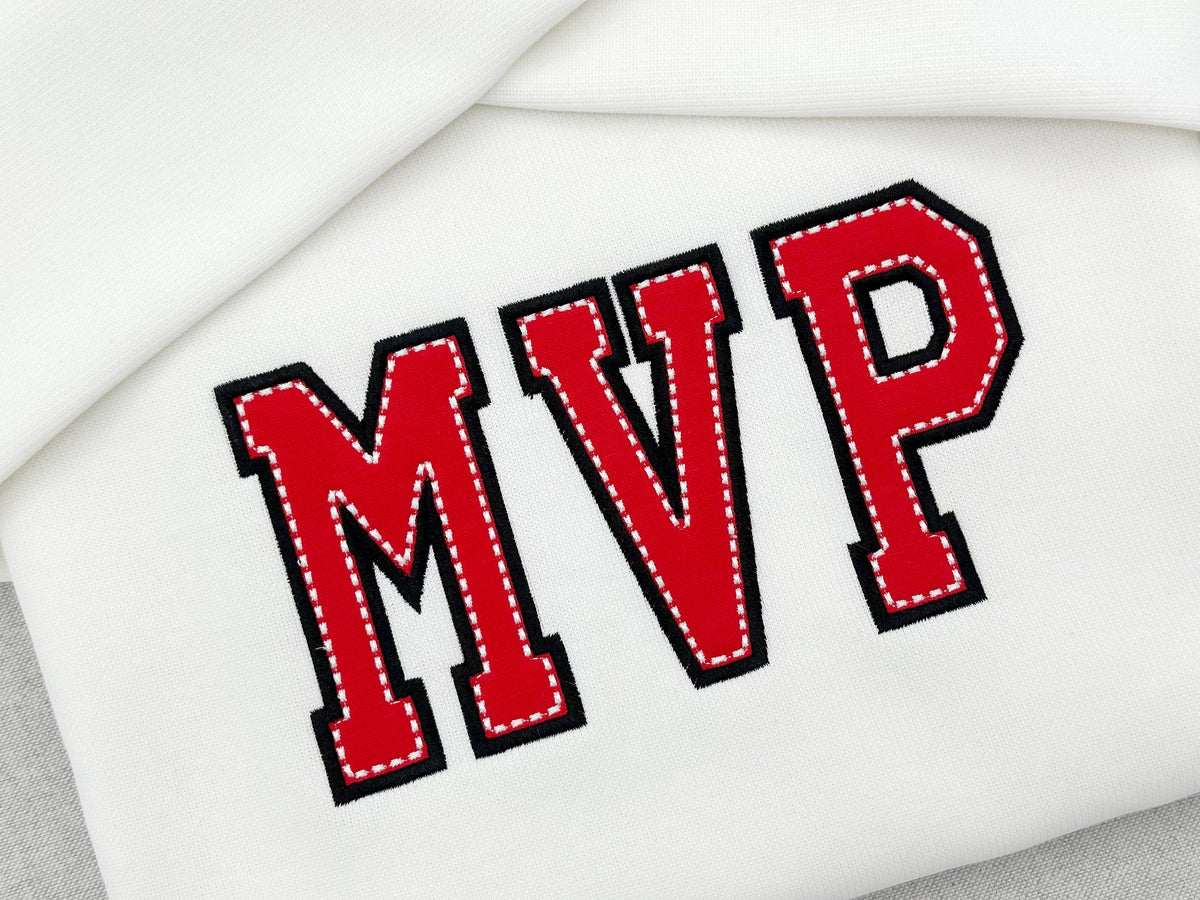 Varsity Top Stitch Applique Font – machine embroidery font by Artapli, photo 11