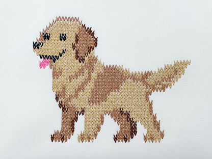 Golden retriever em tricô grosso