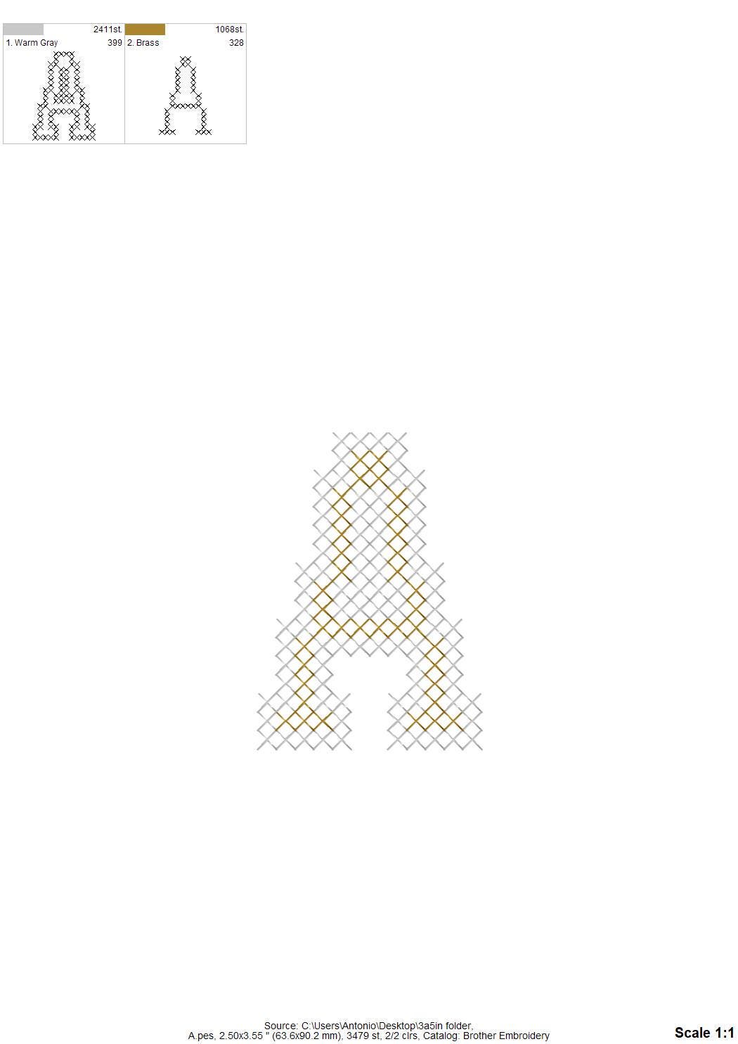 Varsity Narrow Cross Stitch Font – machine embroidery font by Artapli, photo 8