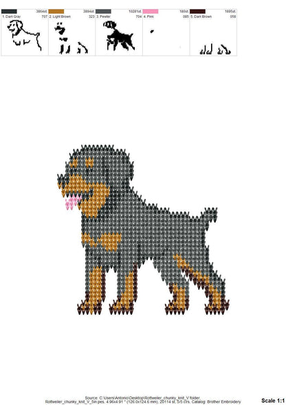 Rottweiler Knit Stitch – machine embroidery design by Artapli, photo 10