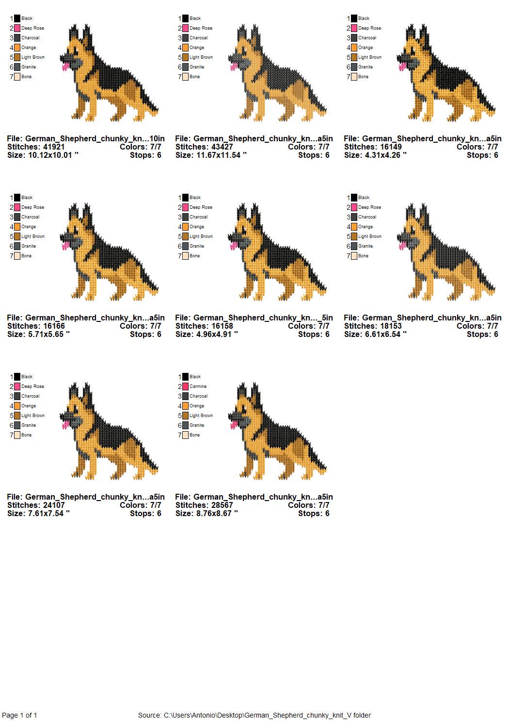 German Shepherd Knit Stitch – machine embroidery design by Artapli, photo 9