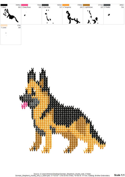 German Shepherd Knit Stitch – machine embroidery design by Artapli, photo 10