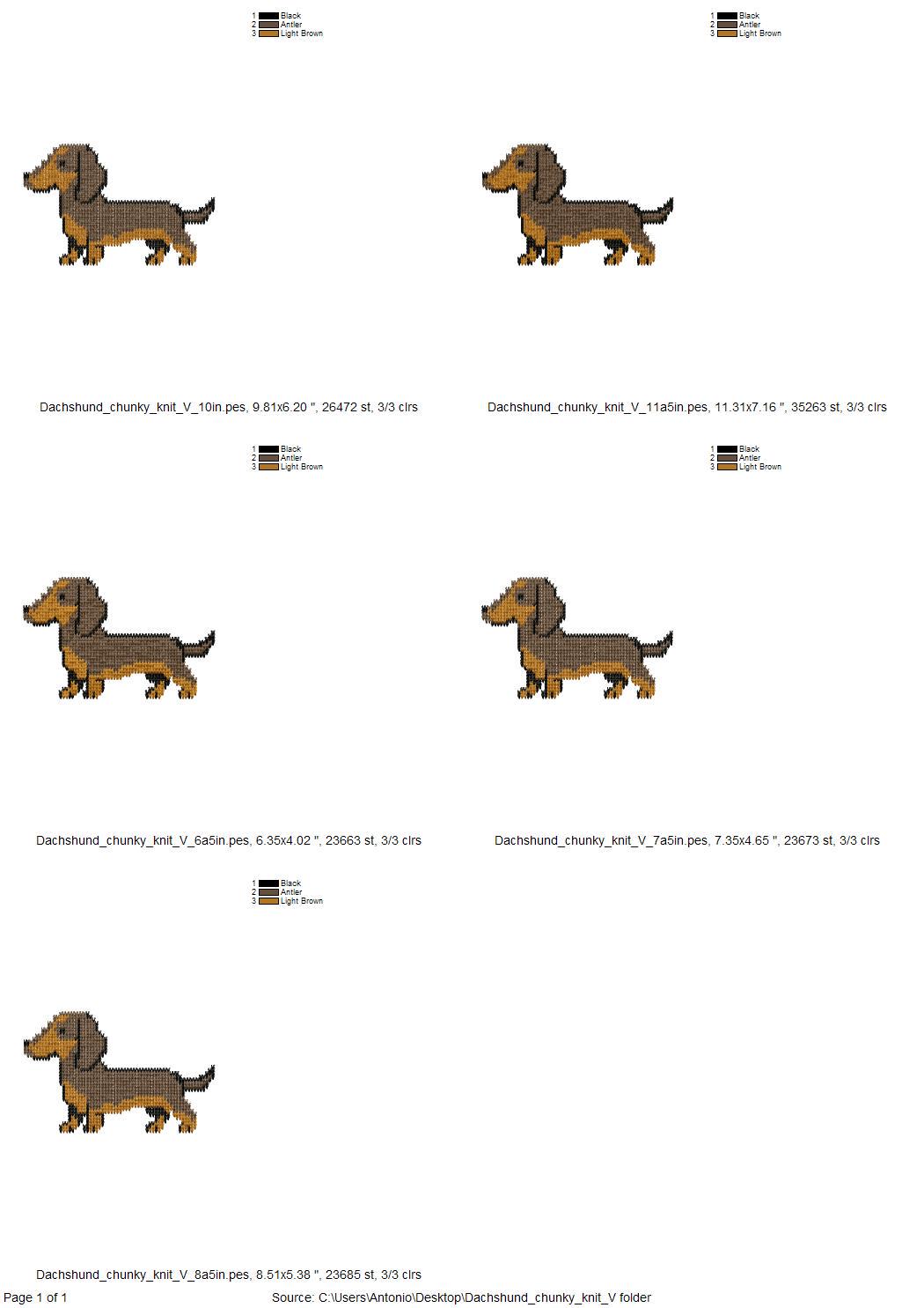 Dachshund Knit Stitch – machine embroidery design by Artapli, photo 9