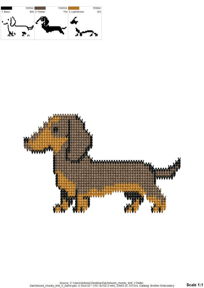 Dachshund Knit Stitch – machine embroidery design by Artapli, photo 10