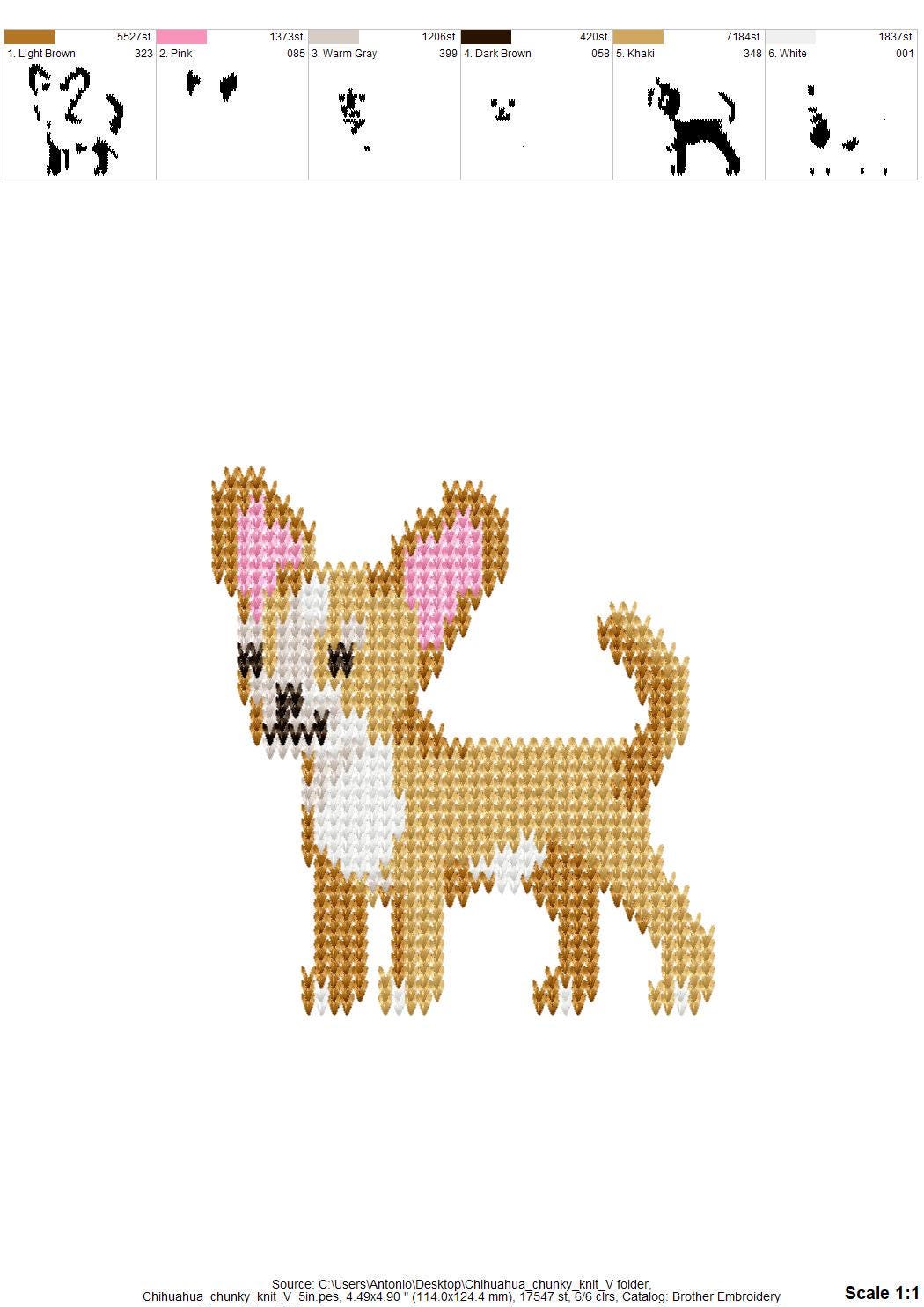 Chihuahua Knit Stitch – machine embroidery design by Artapli, photo 10