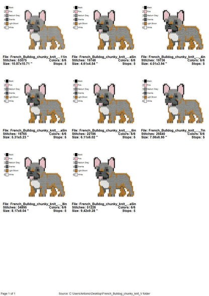 French Bulldog Knit Stitch – machine embroidery design by Artapli, photo 6