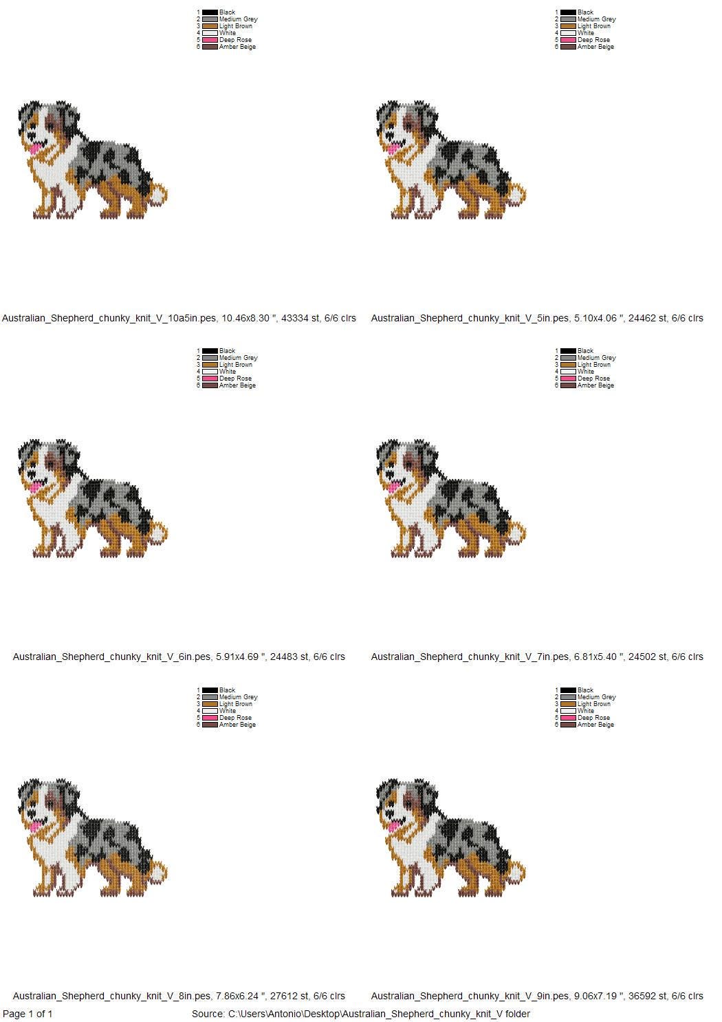 Australian Shepherd Knit Stitch – machine embroidery design by Artapli, photo 8