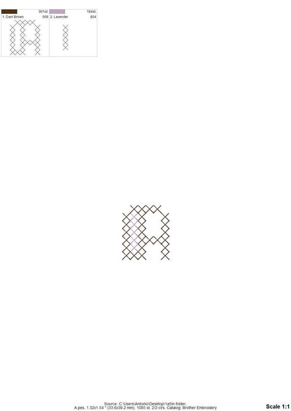 Cozy Cross Stitch Duo Font – machine embroidery font by Artapli, photo 9