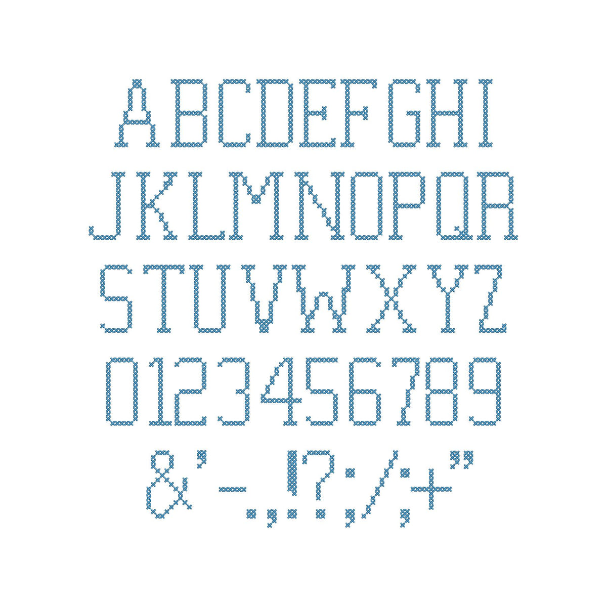 Chunky Cross Varsity Narrow Font – machine embroidery font by Artapli, photo 7