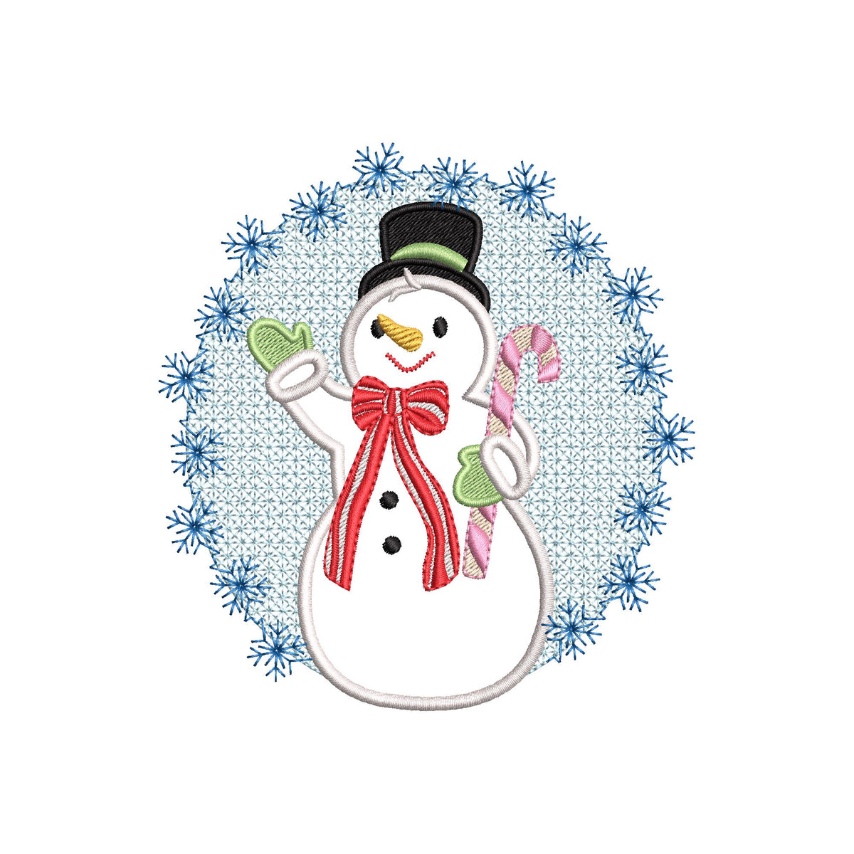 Embossed Christmas Snowman – machine embroidery design by Artapli, photo 7