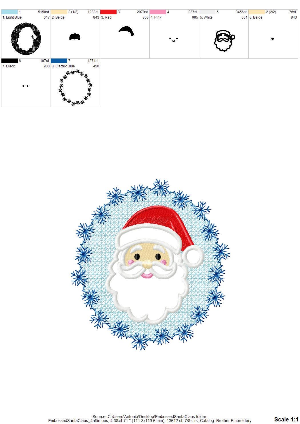 Embossed Santa Claus – machine embroidery design by Artapli, photo 8