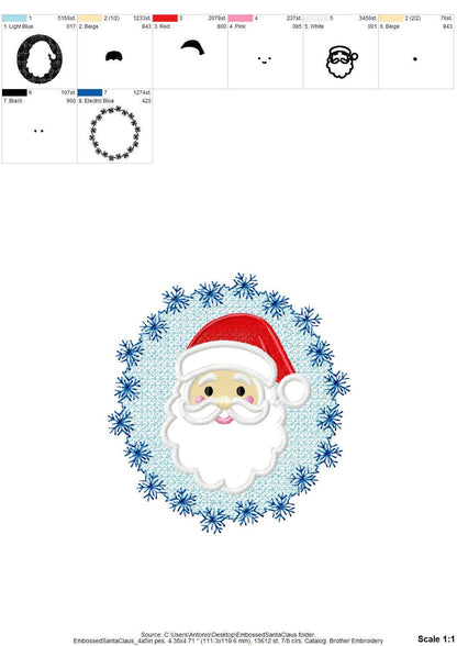 Embossed Santa Claus – machine embroidery design by Artapli, photo 8