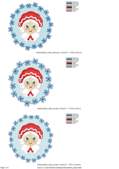 Embossed Mrs Santa Claus – machine embroidery design by Artapli, photo 10