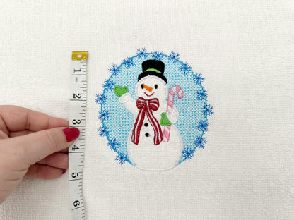 Embossed Christmas Snowman – machine embroidery design by Artapli, photo 3