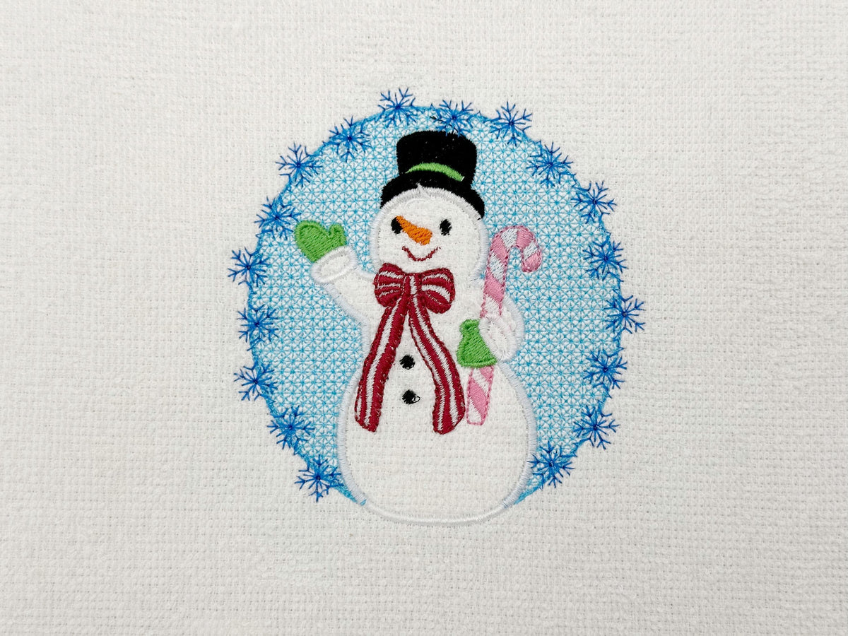 Embossed Christmas Snowman – machine embroidery design by Artapli, photo 2