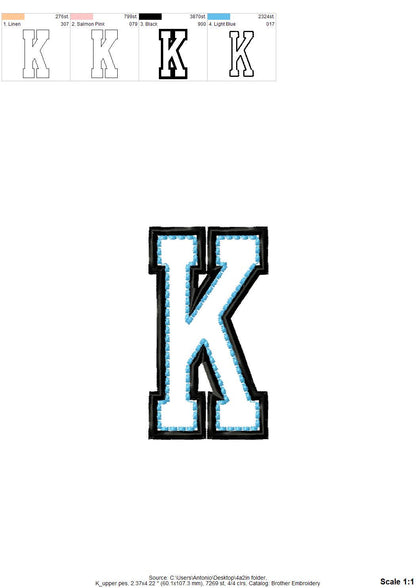 Varsity Top Stitch Applique Font – machine embroidery font by Artapli, photo 9