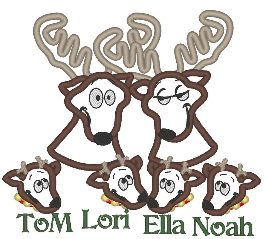 Christmas deer reindeer Family, mini font included, family Christmas | Artapli - image 1