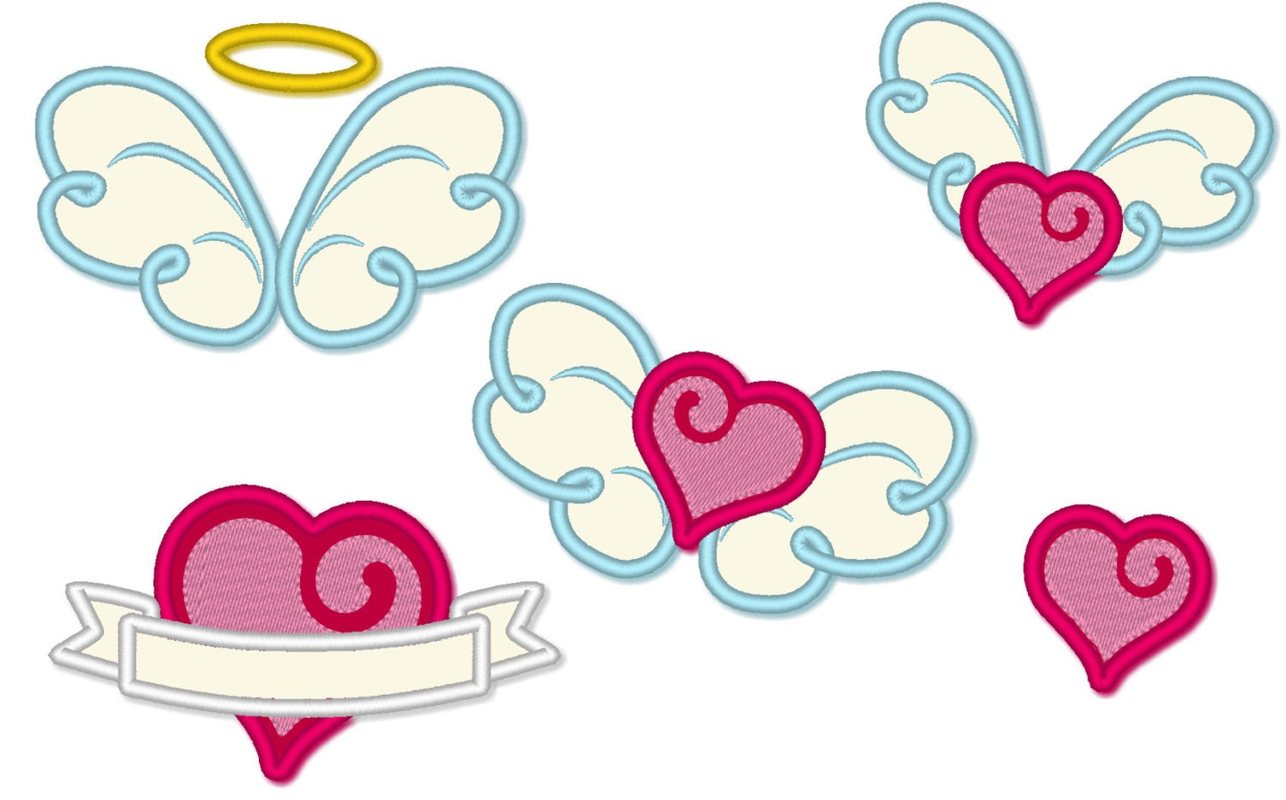Little angel winged love machine embroidery and applique designs 4x4 | Artapli - image 1