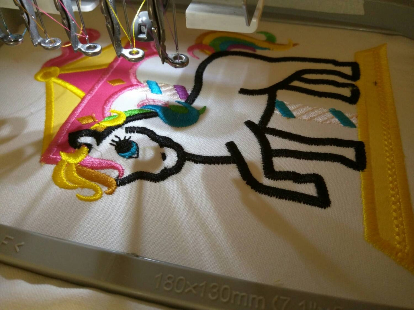 Little Rainbow pony applique machine embroidery designs