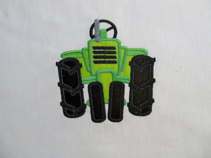 Tractor front embroidery applique design 