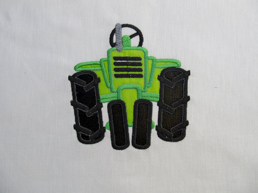 Tractor front embroidery applique design 