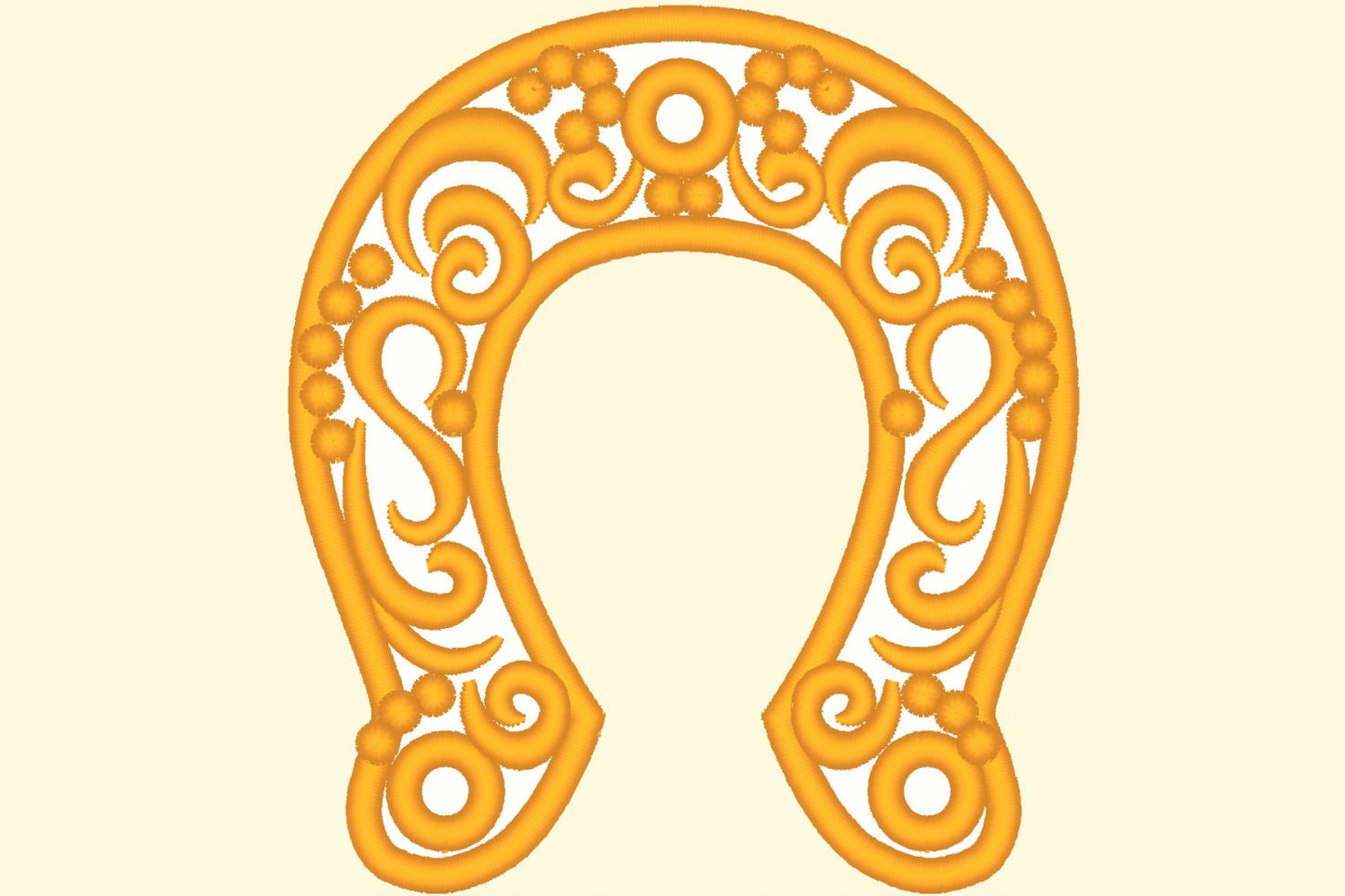 Lucky Horseshoe curly applique Embroidery 3" 4" 5" 7" | PES DST JEF | Artapli