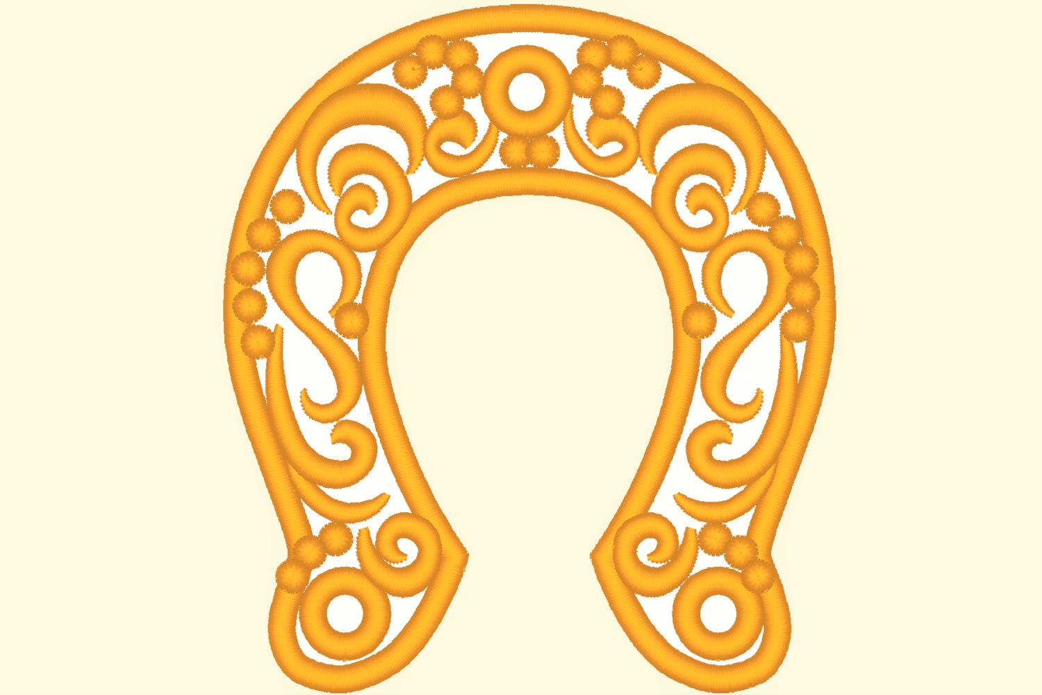 Lucky Horseshoe curly applique Embroidery 3" 4" 5" 7" | PES DST JEF | Artapli