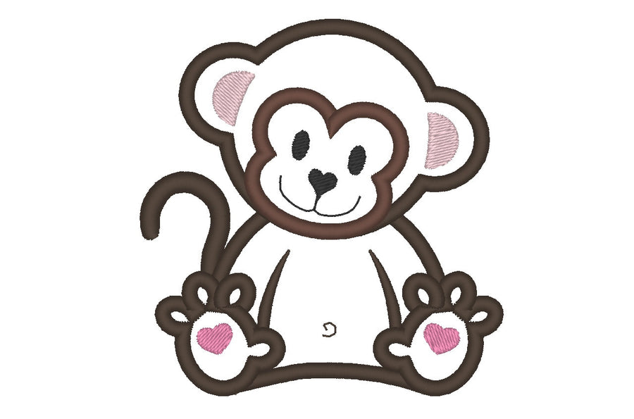 Little Monkey - Machine Embroidery Applique Designs - INSTANT DOWNLOAD for Hoops 4x4 and 5x7