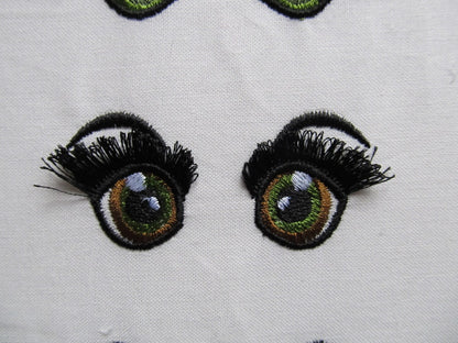 Fringed, fluffy, flare lashes dolls pretty eyes Doll – Sizes 1" 1.3" 1.5" 2" 3" 4" Digital Embroidery File | Artapli