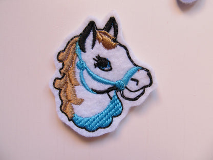 Horse head feltie mini machine embroidery designs felt outline keychain in the hoop