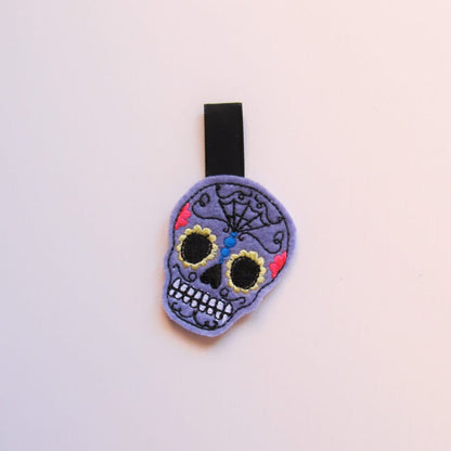 Skull calavera key fob feltie, mini machine Embroidery 4" | PES DST JEF | Artapli