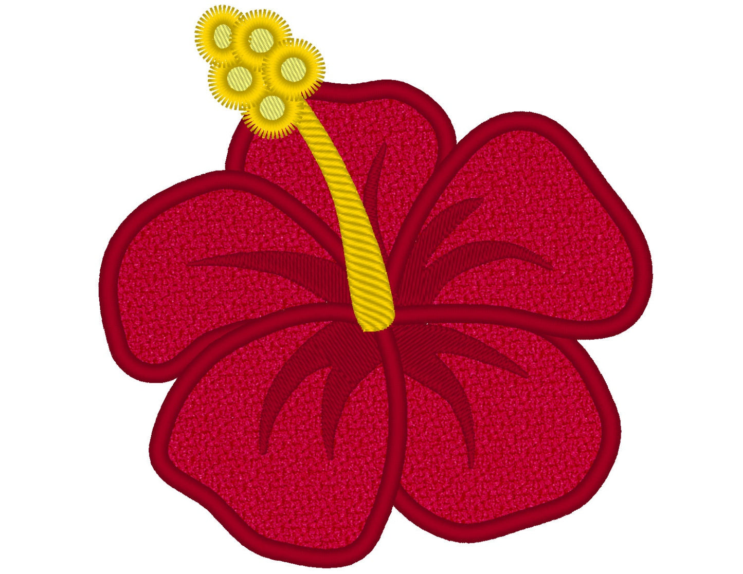 Hibiscus flower set of 3 types Hawaii summer applique machine embroidery designs