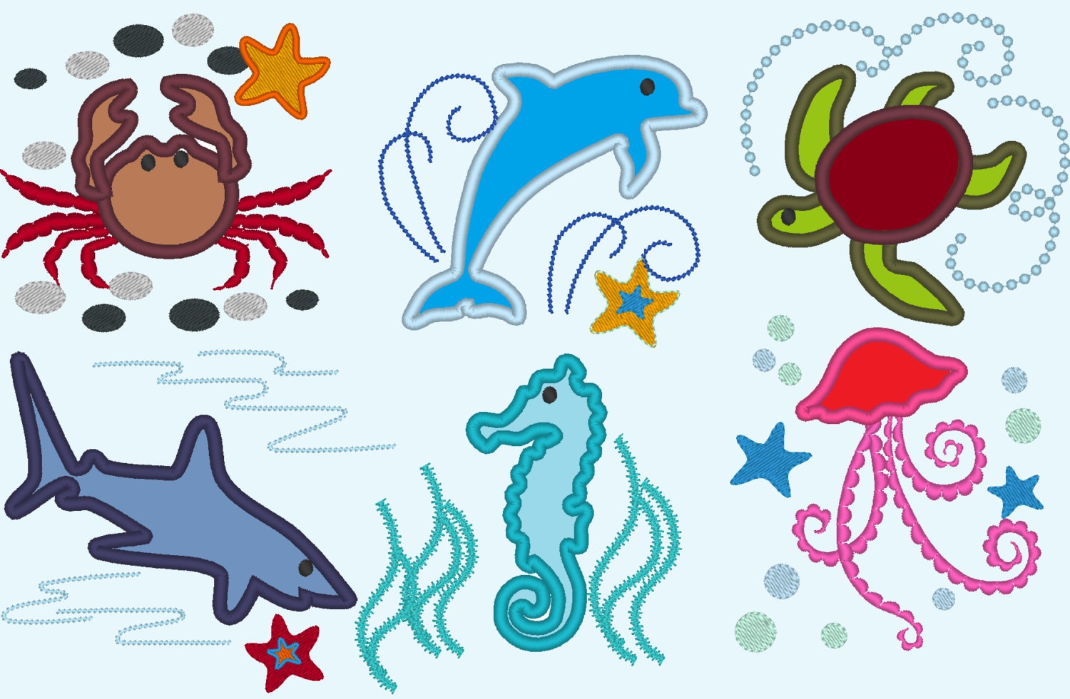 Sea Animals Applique Set - image 1