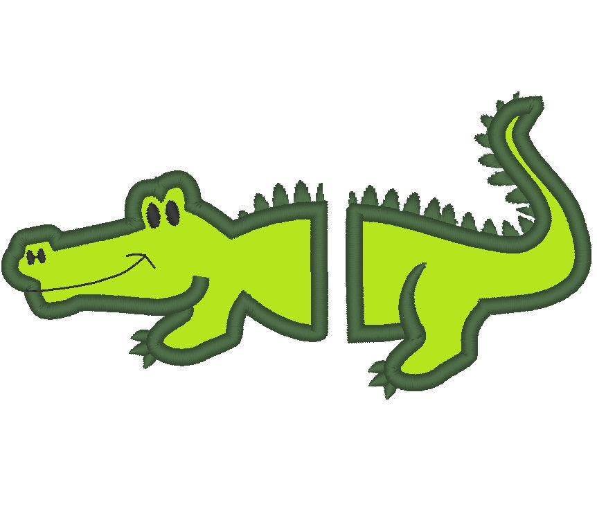 Little Split Alligator Applique Embroidery 3" 4" 5" 6" 7" | PES DST JEF | Artapli