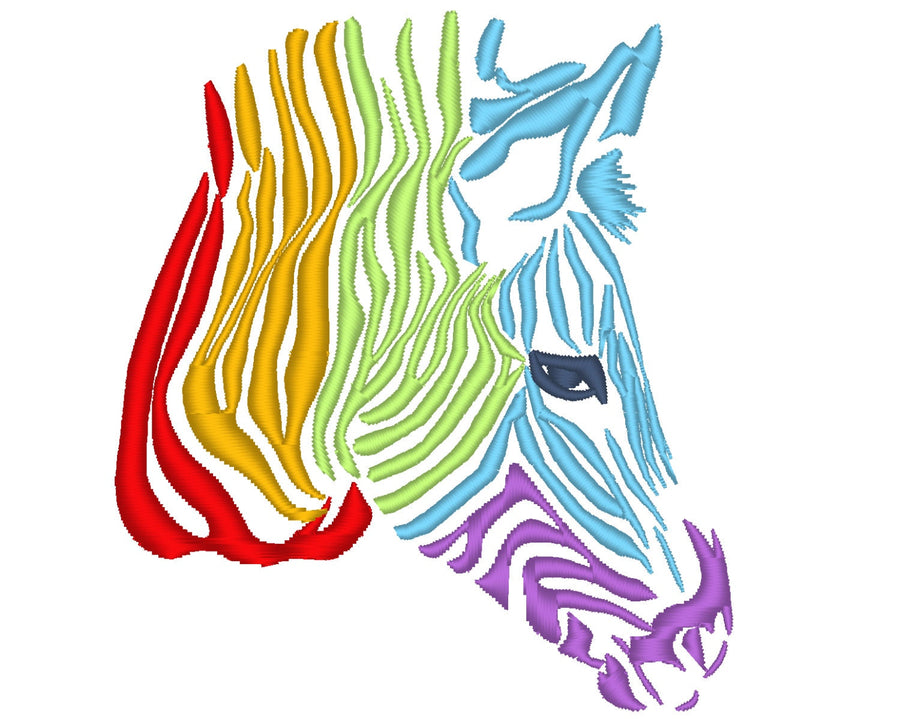 Rainbow Zebra Head - image 1