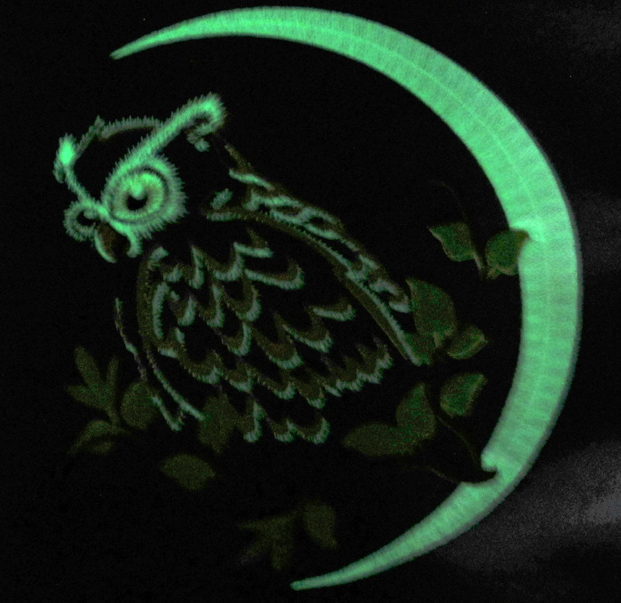 Night owl on the moon Glow in the dark special Machine Embroidery | PES DST JEF | Artapli